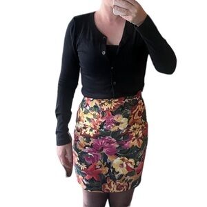 Vintage Floral Pencil Skirt 100% Cotton Made in  Canada